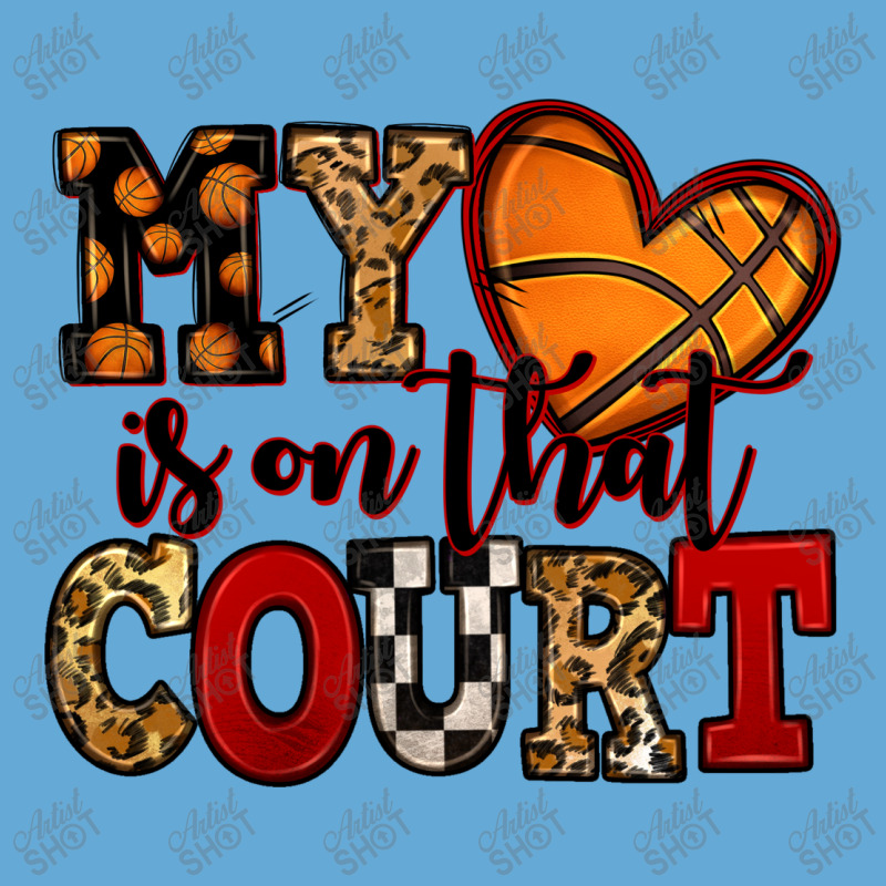 My Heart Is On That Court Basketball Red And Black Basic T-shirt | Artistshot