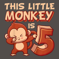 Kids This Little Monkey Is 5 Monkey Ape Animale 5th Birthday Flat Bill Snapback Cap | Artistshot