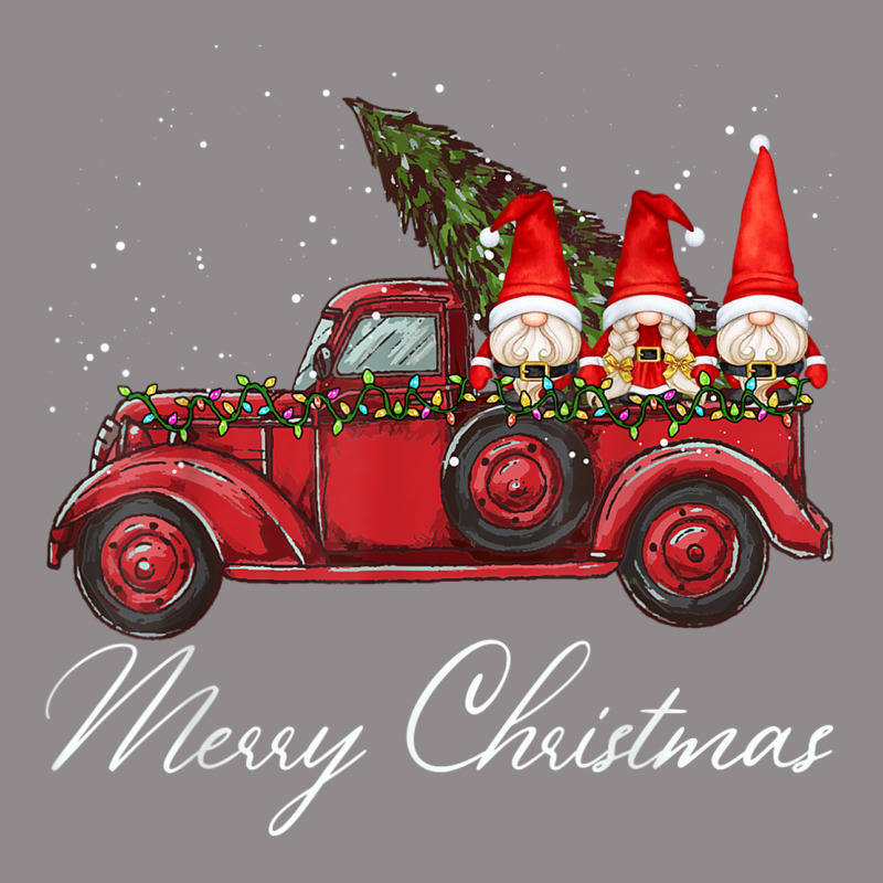 Three Gnomes In Red Truck With Merry Christmas Tree Flat Bill Snapback Cap | Artistshot