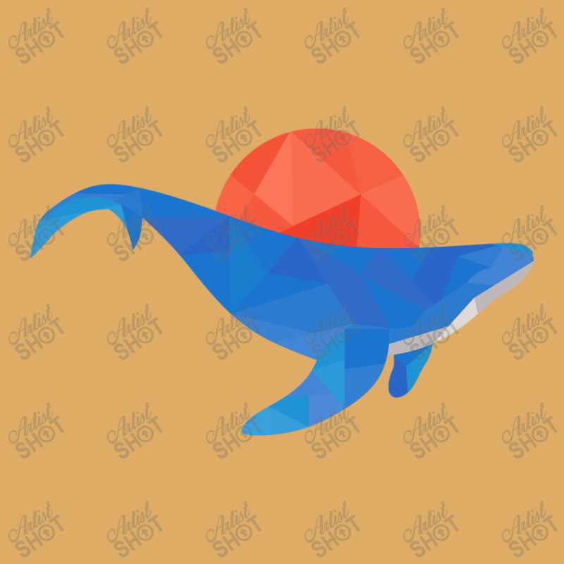 Geometric Blue Whale With Red Sun Urban Pullover Hoodie | Artistshot