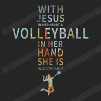 Volleyball Sport Lover In Her Hand Jesus In Her Heart Leatherette Tumbler | Artistshot