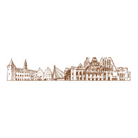 Riga Hand Drawn Skyline Debie Paper Bag - 10 X 5 X 13 | Artistshot