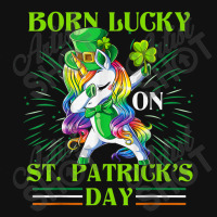 Born Lucky On St Patricks Day Girl St Patrick's Day Unicorn Landscape Canvas Print | Artistshot