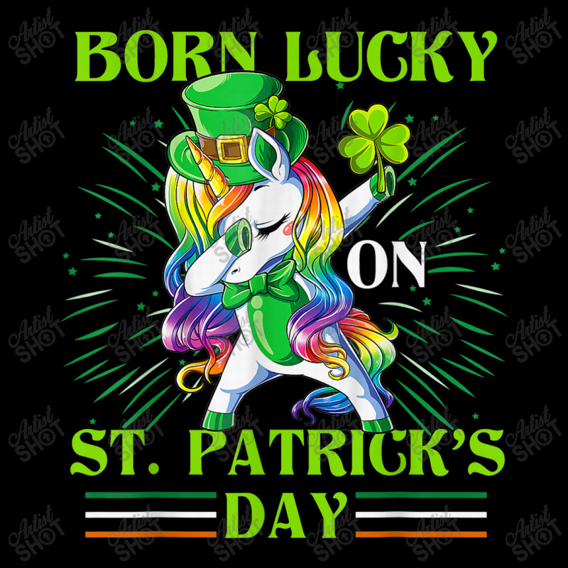 Born Lucky On St Patricks Day Girl St Patrick's Day Unicorn Baby Tee | Artistshot