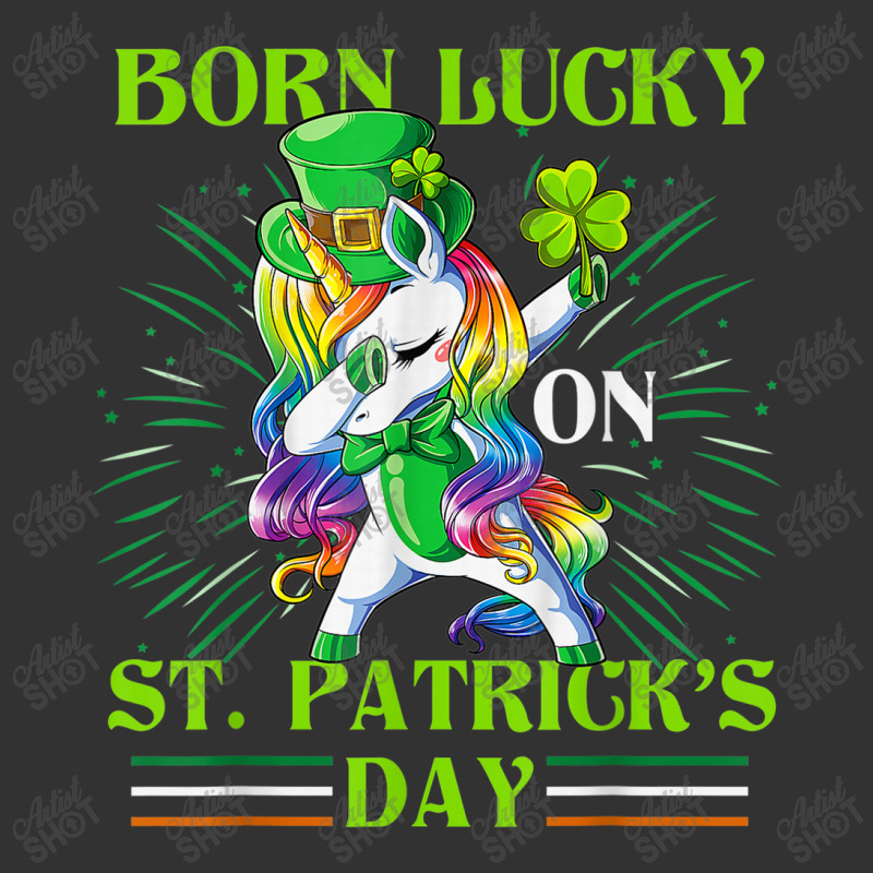 Born Lucky On St Patricks Day Girl St Patrick's Day Unicorn Baby Bodysuit | Artistshot