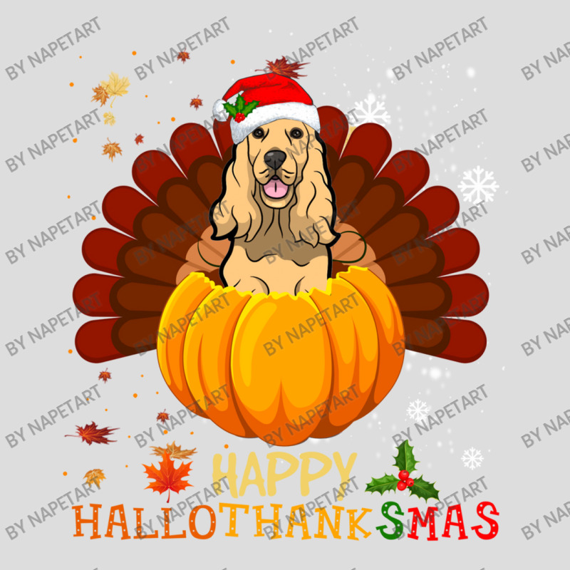 Cocker Spaniel Halloween And Merry Christmas Happy Hallothanksmas Adjustable Baseball Cap by NapetArt | Artistshot