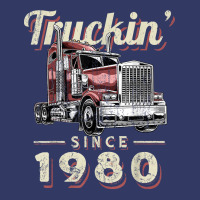 Truckin Since 1980 Trucker Big Rig Driver 42nd Birthday T Shirt Adjustable Baseball Cap | Artistshot