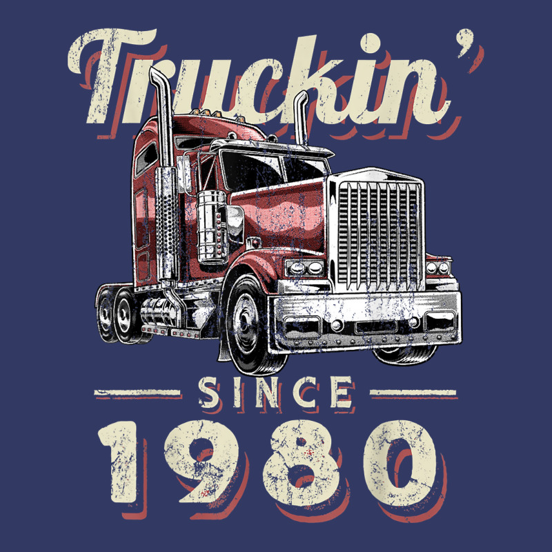 Truckin Since 1980 Trucker Big Rig Driver 42nd Birthday T Shirt Adjustable Baseball Cap by nazhirgoodie | Artistshot