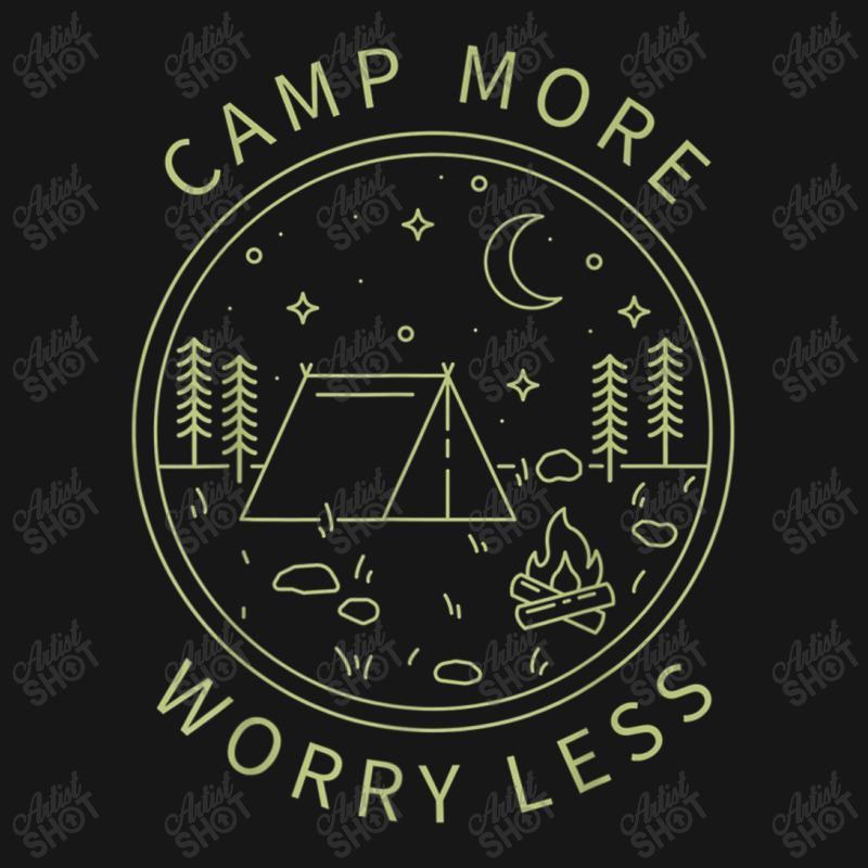 Camp More Worry Less Minimalist Camp Camping Camper Campfire Medium-length Apron | Artistshot