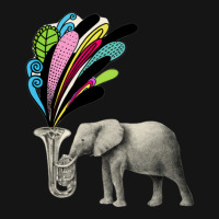 Elephant Playing A Musical Instrument Mesh Cap | Artistshot