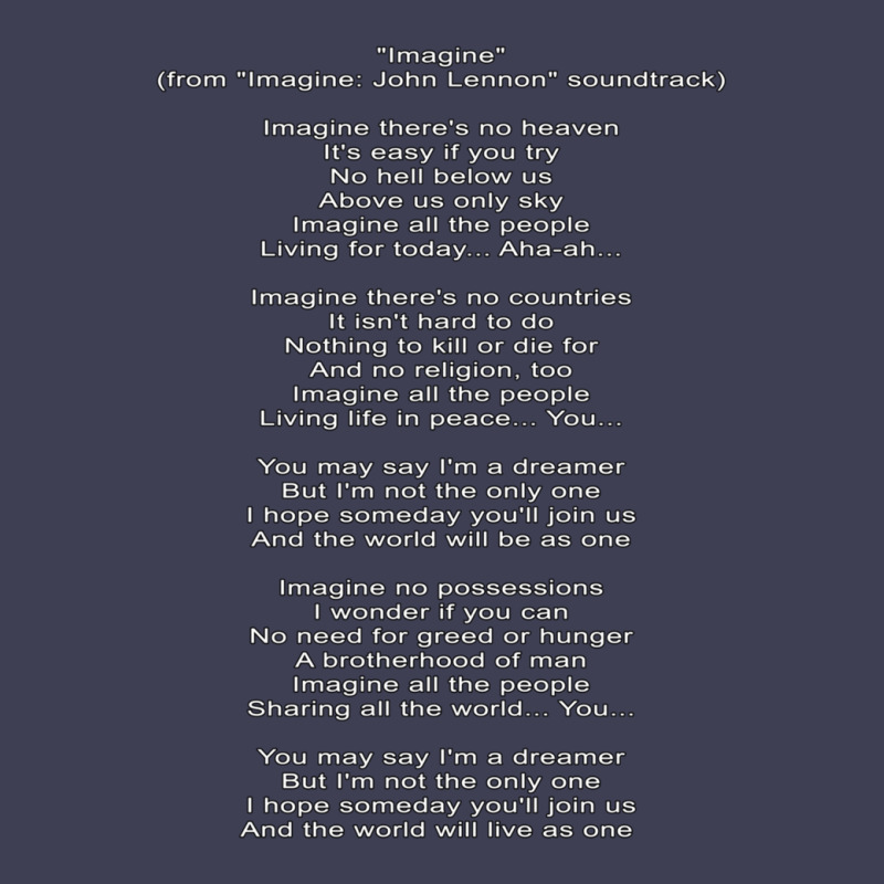 Imagine Lyrics From Imagine Soundtrack Mesh cap by JesusMesaMurillo | Artistshot