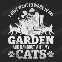 I Just Want To Work In My Garden And Hang Out With My Cats T Shirt Ladies Fitted T-shirt | Artistshot