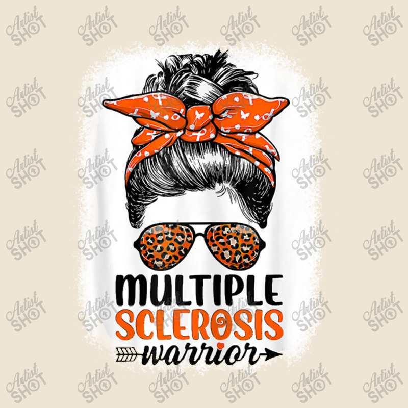 Womens Ms Warrior Messy Bun Leopard Multiple Sclerosis Awareness Adjustable Baseball Cap | Artistshot