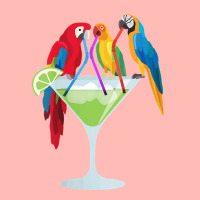 Womens Parrots Drinking Margarita Tropical Vacation Hawaiian Birds V N Urban Heavy T-shirt | Artistshot