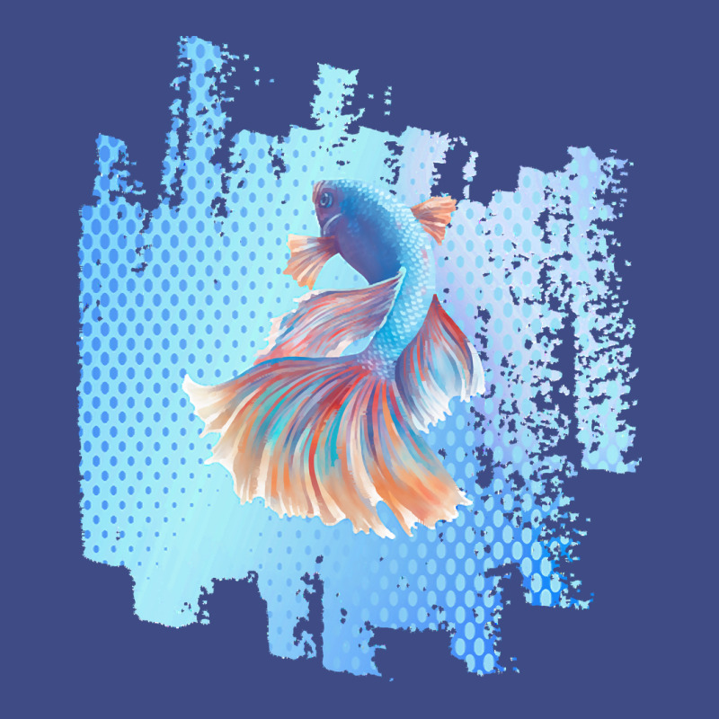 Beta Fish T  Shirt Beta Fish Blue With Rainbow Tail On Blue T  Shirt Adjustable Baseball Cap | Artistshot