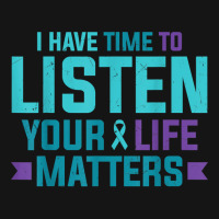 Purple Teal Ribbon I Have Time To Listen Your Life Matters T Shirt Mesh Cap | Artistshot