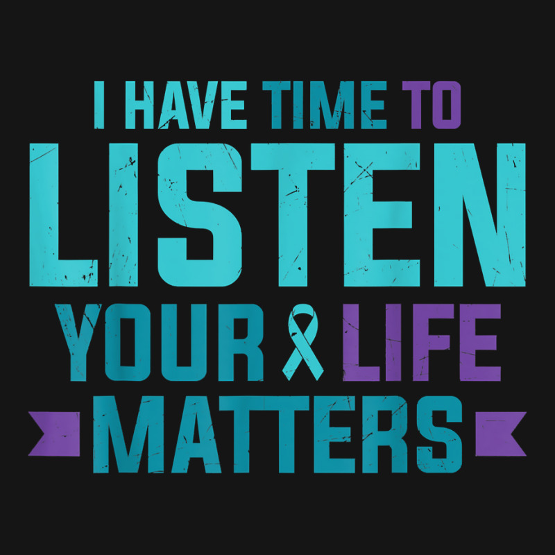 Purple Teal Ribbon I Have Time To Listen Your Life Matters T Shirt Mesh cap by cm-arts | Artistshot