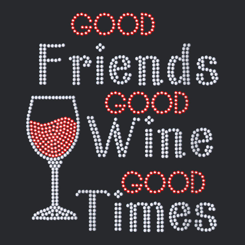 Womens Good Friends Good Wine Good Times Bling Rhinestone V Neck T Shi Trucker Cap by cm-arts | Artistshot