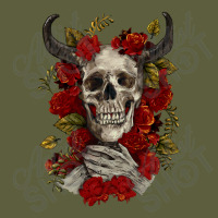 Bull Human Skull With Roses Camo Snapback | Artistshot