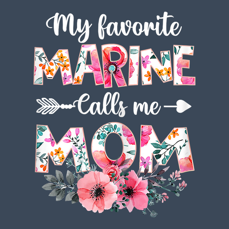 Womens My Favorite Marine Calls Me Mom Shirt Marine Military T Shirt Flat Bill Snapback Cap by cm-arts | Artistshot