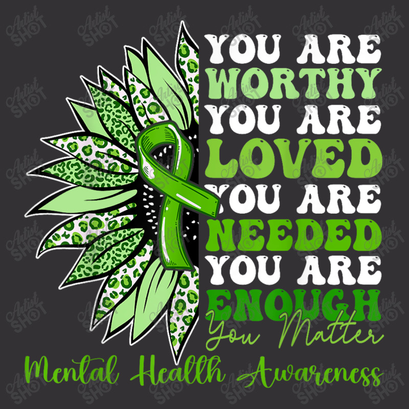 Motivational Support Warrior Mental Health Awarene Vintage Hoodie by MASSALLO | Artistshot