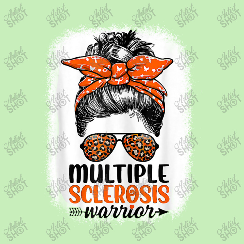 Womens Ms Warrior Messy Bun Leopard Multiple Sclerosis Awareness Urban Heavy T-shirt | Artistshot