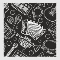 Musical Instruments Seamless Pattern 1 Baseball Cap | Artistshot