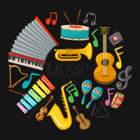 Sticker Different Types Of Musical Instruments Mesh Cap | Artistshot