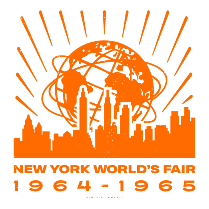 1964 65 New York World's Fair Skyline Orange Take Out Paper Bag 14 X