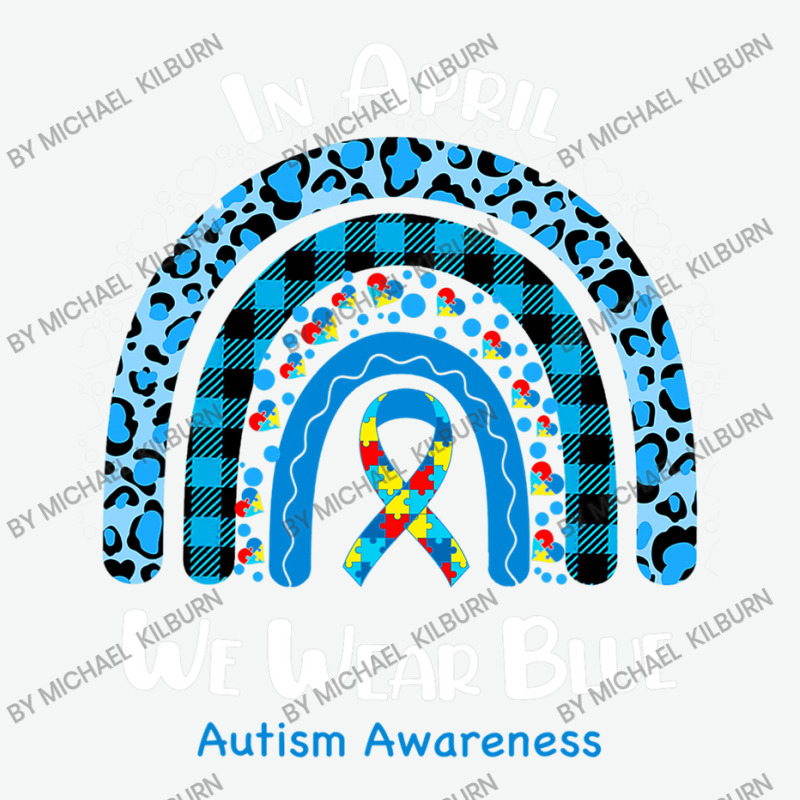 In April We Wear Blue Rainbow Puzzle Autism Awareness Urban Heavy T-shirt by Michael	Kilburn | Artistshot