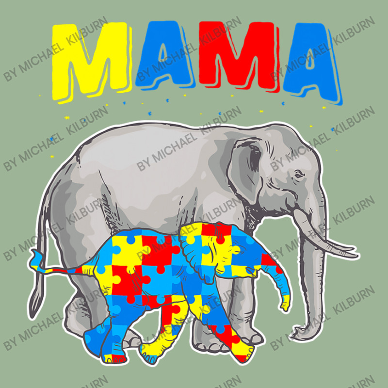 Mama Elephant Autism Awareness Urban Heavy T-shirt by Michael	Kilburn | Artistshot