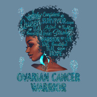 Black Woman Afro African Ovarian Cancer Warrior Teal Gifts T Shirt Urban Heavy T-shirt | Artistshot