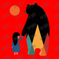 Little Girl And Cute Bear Cartoon Art Bomber Jacket | Artistshot