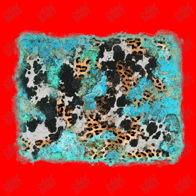 Turquoise Cowhide Leopard Background Bomber Jacket | Artistshot