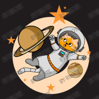 Astronaut Cat Flying In Space Amazed To See Planet Waist Apron | Artistshot