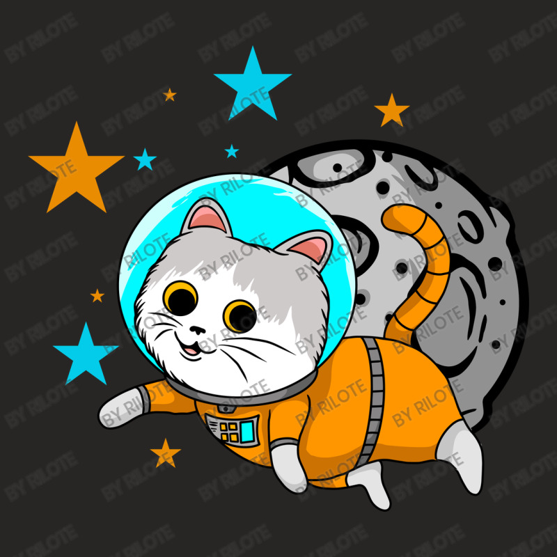 Cat Astronaut Ladies Fitted T-Shirt by rilote | Artistshot