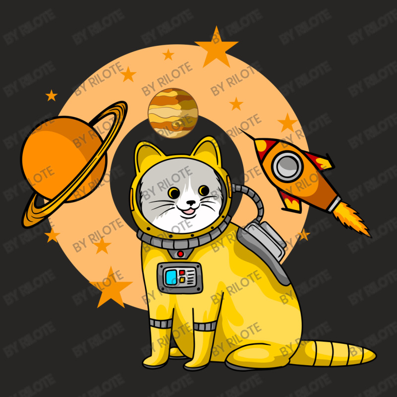 Astronaut Cat Ladies Fitted T-Shirt by rilote | Artistshot