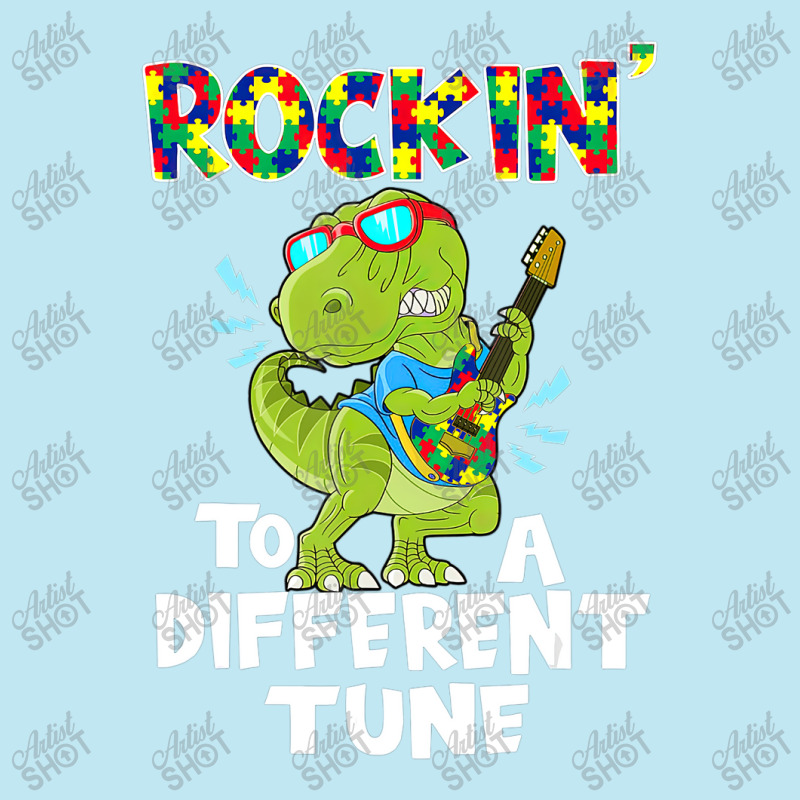 Rockin To A Different Tune Autism Awareness Dinosaur Urban Heavy T-shirt by LeiThompson | Artistshot