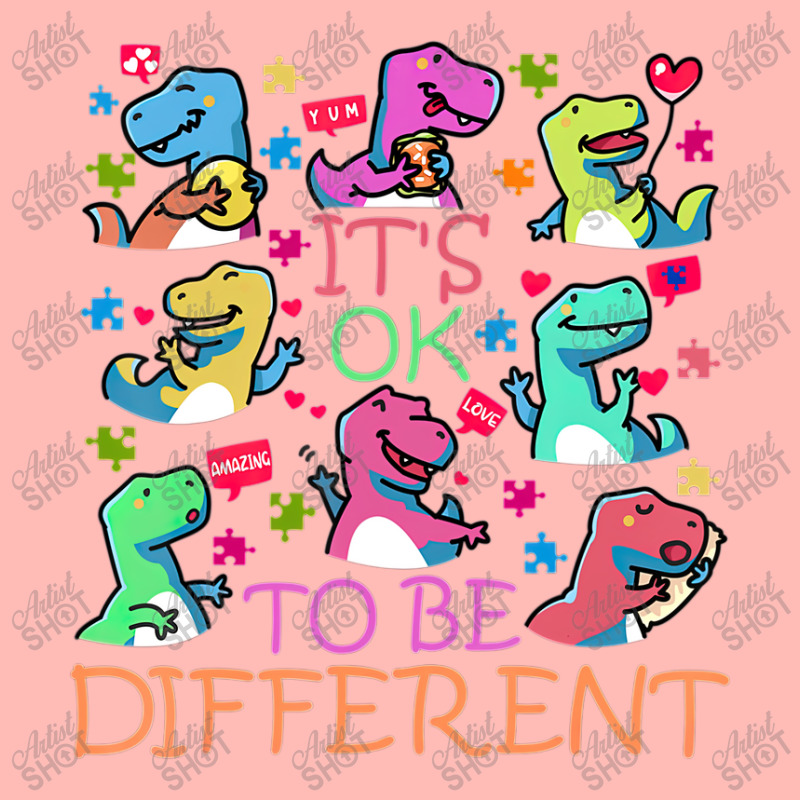 Trex Its Ok To Be Different Autism Awareness Dino Urban Heavy T-shirt by LeiThompson | Artistshot