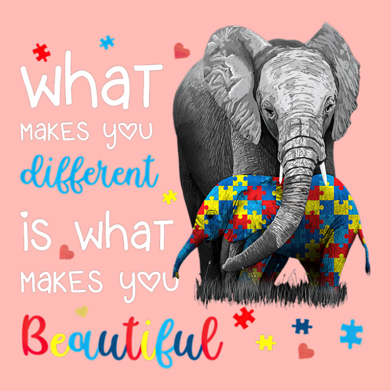 What Makes You Different Elephant Mom Autism Awareness Urban Heavy T-shirt | Artistshot