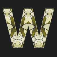 Letter W T  Shirt Letter W Monogram Olive Green Abstract Pattern Paint Drawstring Bags | Artistshot