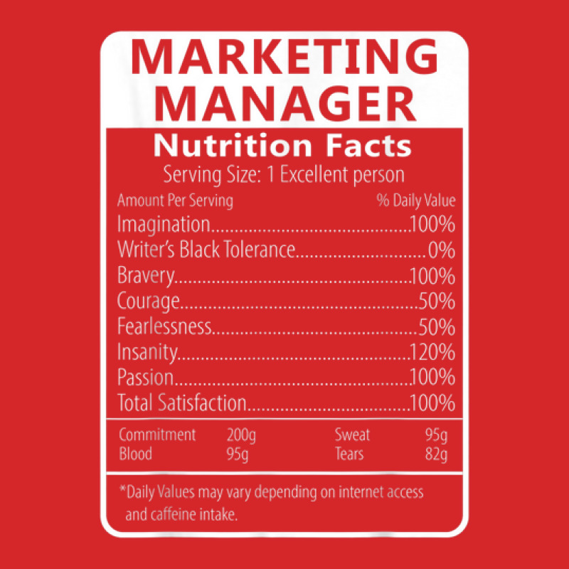 Marketing Manager Nutrition Facts Sarcastic Trucker Cap by Uniform | Artistshot