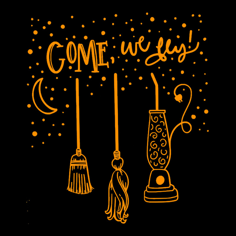 Come We Fly Witch Mop Broom Vacuum Flying Halloween Night T Shirt Flat Bill Snapback Cap by WZ90 | Artistshot