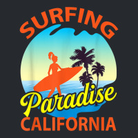 Surfing Paradise California Surfing T Shirt Flat Bill Snapback Cap | Artistshot