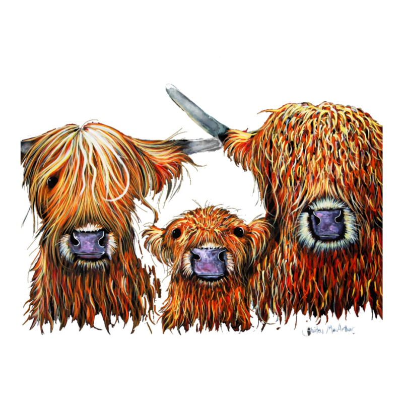 Cow Print Scottish Highland  We 3 Coos On Grey  By Shirley Macarthur B Double Wine Paper Bag - 6 1/2 X 3 1/2 X 12 3/8 | Artistshot