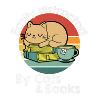 Vintage Retro Easily Distracted By Cats And Books Cat Lover Mart Paper Bag -13 X 7 X 17 | Artistshot