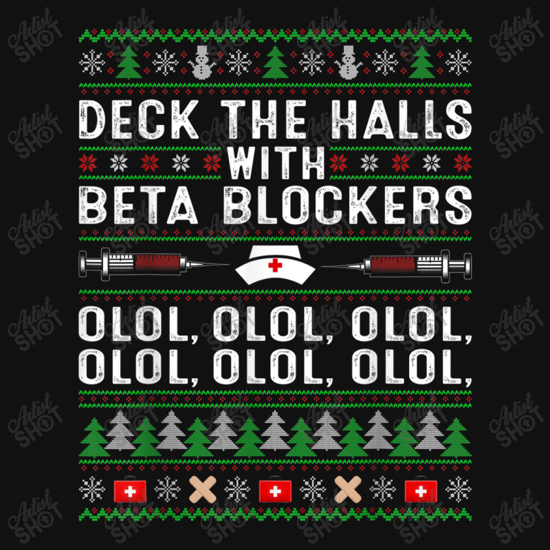 Deck The Halls With Beta Blockers Olol Ugly Nurse Christmas Baby Beanies by Yuh2105 | Artistshot