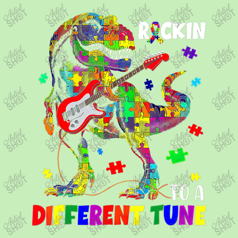 Rockin To A Different Tune Autism Awareness Trex Dinosaur Urban Pullover Hoodie by LeiThompson | Artistshot