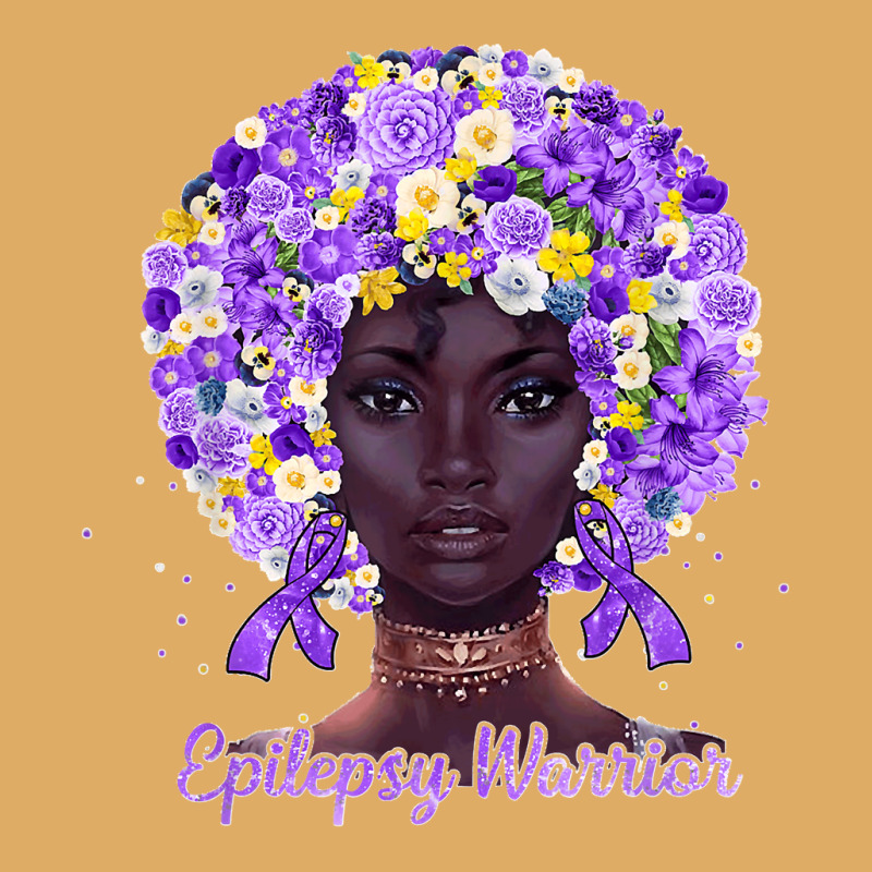 Purple Flowers Afro Hair Black Woman Epilepsy Warrior T Shirt Urban Heavy T-shirt | Artistshot