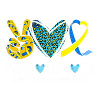 Peace Love Cure Blue & Yellow Ribbon Down Syndrome Awareness T Shirt Bomber Jacket | Artistshot